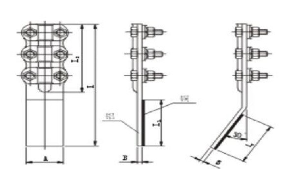 Bolt Type Pole Accessories Copper Aluminum Transition Terminal Clamp