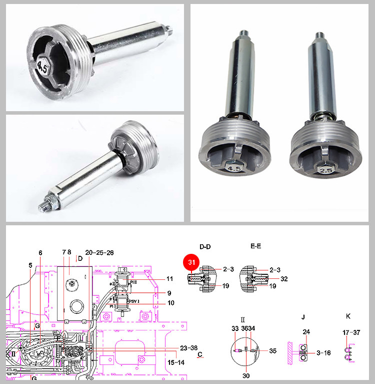 B220401000589 10mm One Way Oil Check Valve Excavator Hydraulic Parts