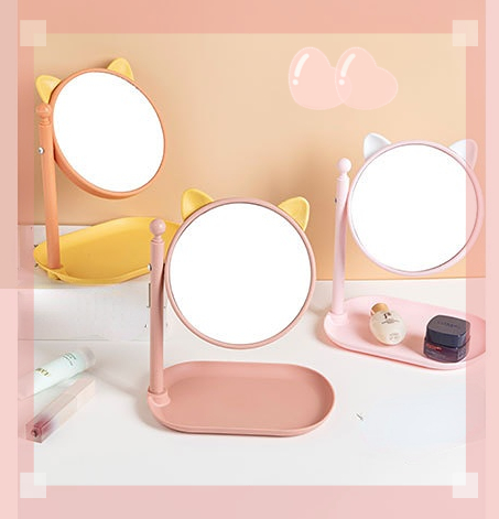 Everyday Fashion Morden Style Pocket Mini Lady Dressing Heart Shaped Makeup Mirror