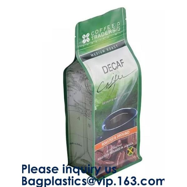 Oxo-Degradable stand up pouches Coffee Bags Stand Up Pouch With Valve Side Gusset Bag with Valve Flat Bottom Pouch with