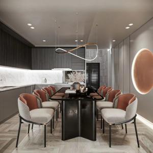 Wholesale Glass Hotel Restaurant Furniture Contemporary Booth Seating Black Dining Table from china suppliers