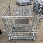 Warehouse Storage Folding Metal Pallet Cage Industrial Wire Container