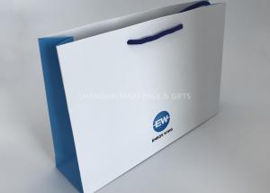 Wholesale Mini White Branded Paper Bags Company Logo Promotional For Business Emboss Printing from china suppliers