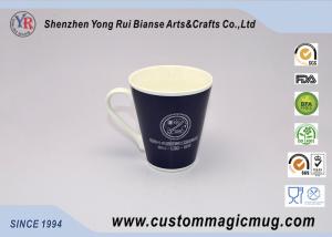 China White Porcelain Color Changing Mug V Shaped Mug Company Promotional Giveaways on sale