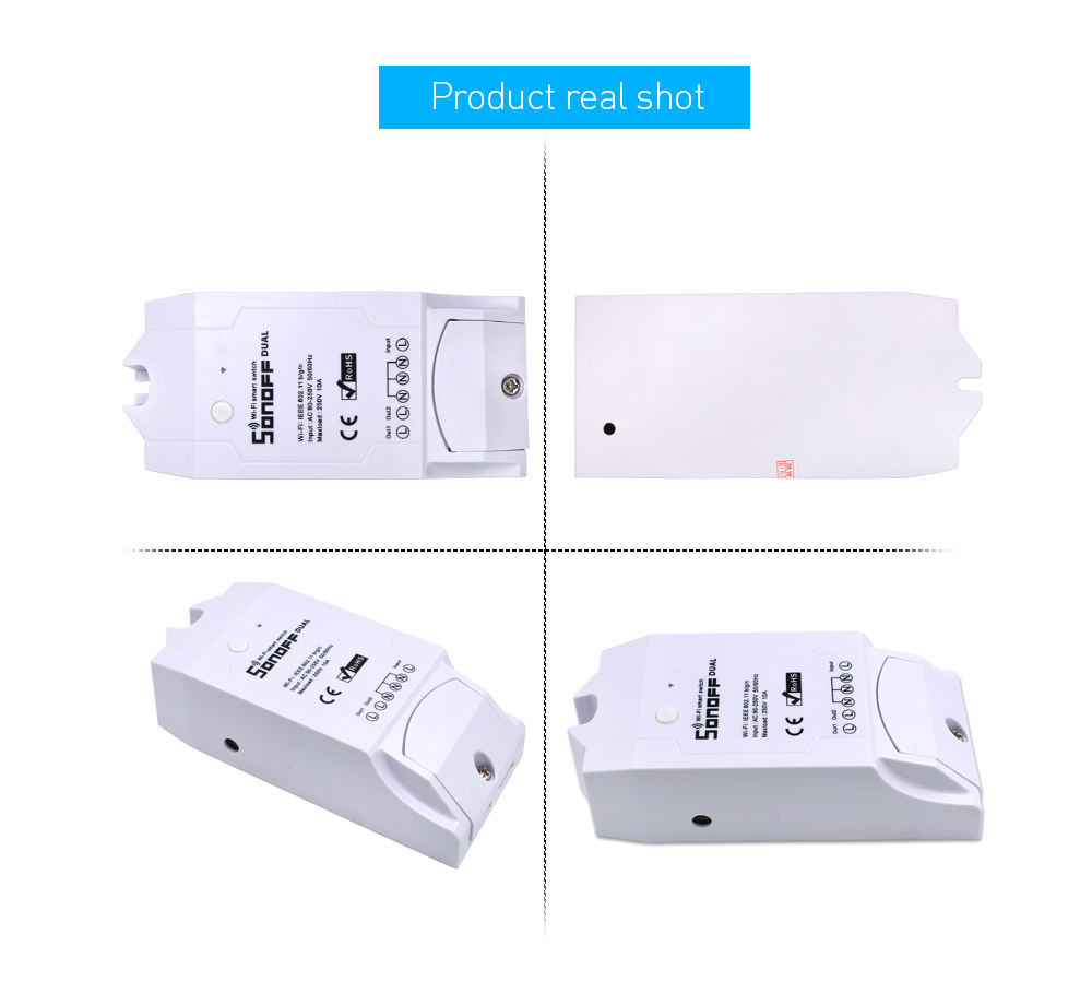 SONOFF Smart Home Dual Wireless WIFI Switch Relay Module 10A 220V DIY Timing With wi-fi