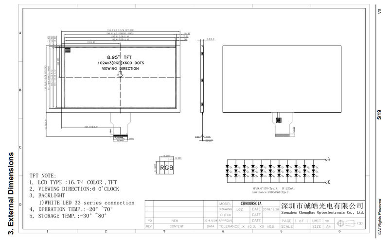 9 Inches TFT LCD Display 1024*600 Liquid Crystal Display Module