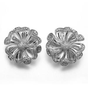 Wholesale Morning Glory 925 Silver CZ Flower Earrings Jewellery Earrings Design from china suppliers