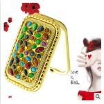 New creative promotion gift customed diamond logo gold luxury pocket makeup