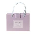 Slotted Cardboard Gift Packaging Boxes With Handle Lilac Purple Sky Blue