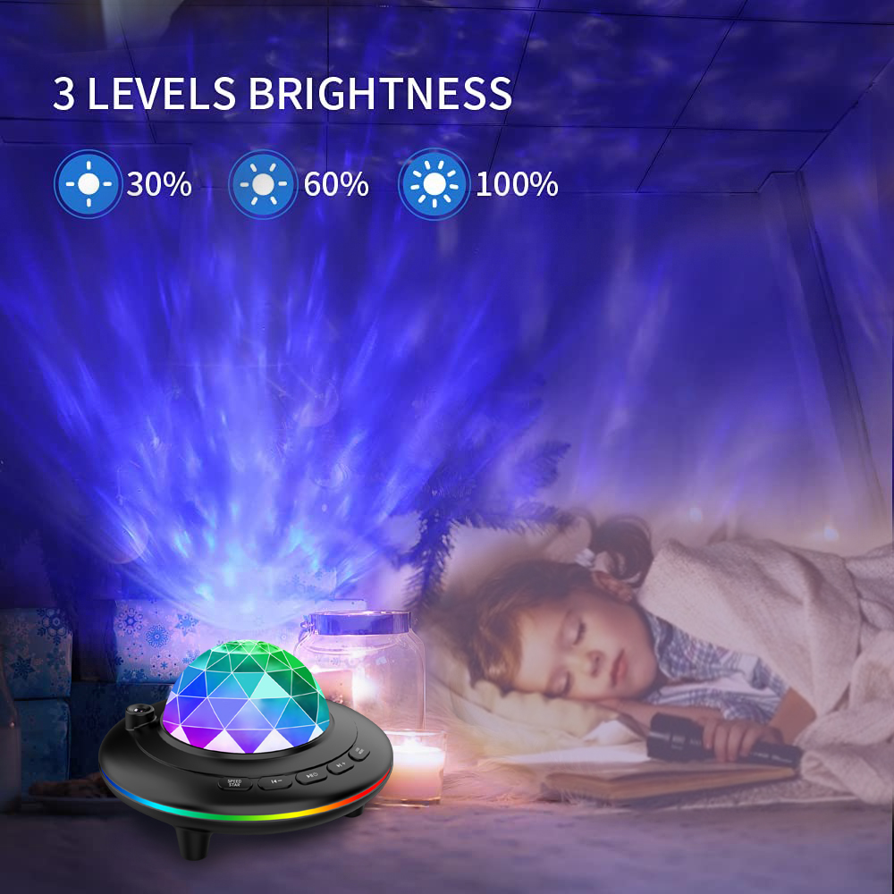 New UFO Ocean Wave Star Projector Light Laser All Star Projection Night Light Lamp With Speaker For Bedroom Party Game R