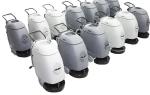 White Floor Scrubber Dryer Machine Running Alongside Pressure Additional System