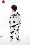 Wholesale Soft Fluffy Flannel Plush Cow Kids Animal Onesie Kigurumi Pajamas