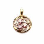 Silver Jewelry Purple Cubic Zircon Charm Pendant Necklace (P33)