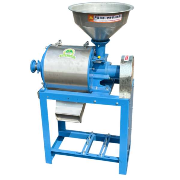 Flour Mill Machine operation view with grain hopper