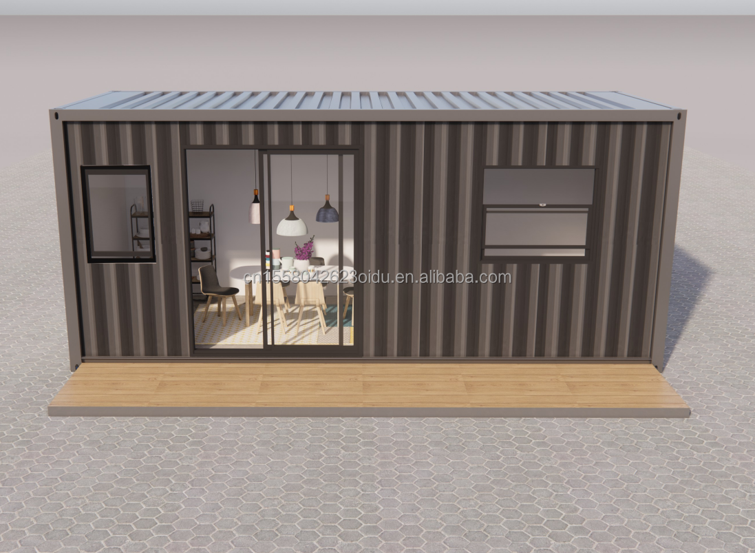 20ft Prefab Shipping Container Pop Up Coffee Shop Restaurant Mobile Container Bar with Modern Bathroom Design and Style