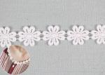DTM Color Cotton Lace Edging Dyeing With Smooth Pattern / Embroidered Flower
