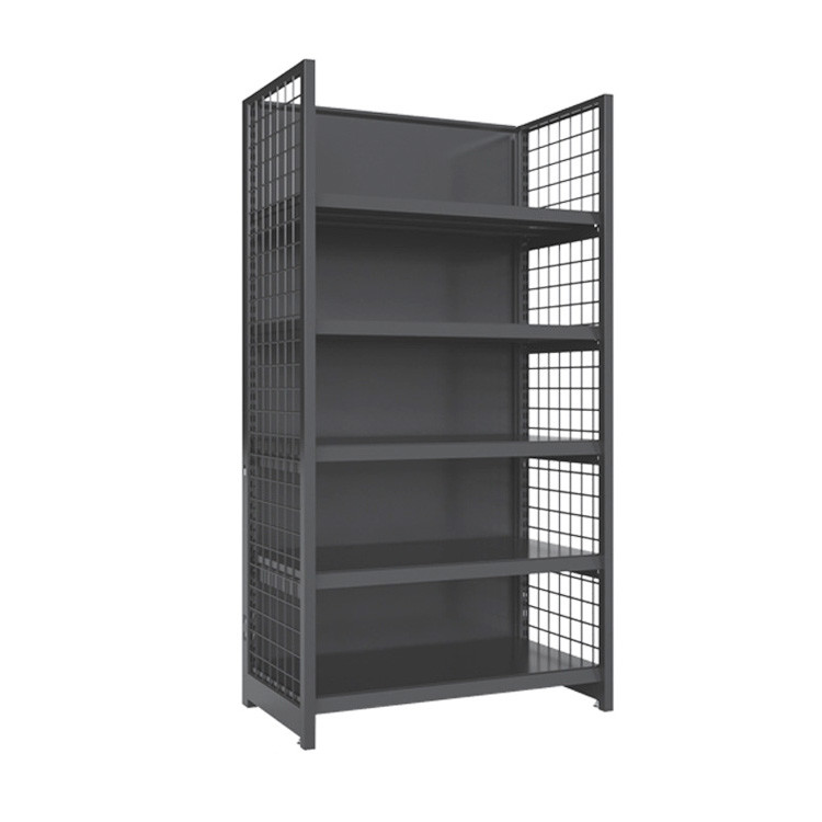 Double Sided Gondola Steel Wire Mesh Rack Metal Display Shelves For Supermarket