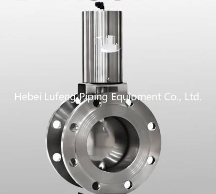 SS304 and SS316L stainless steel sanitary wafer type pneumatic flange butterfly