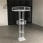 Saixin new custom 1.5m tall large double round white wrought iron flower stands