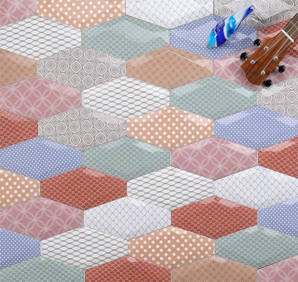 Colorful Bevelled Bread Wall Tiles 10x20cm AAA Grade Subway Tiles For Dining