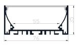 Suspended Wide LED Profile Aluminum 76*35mm Waterproof Strip Light Channel