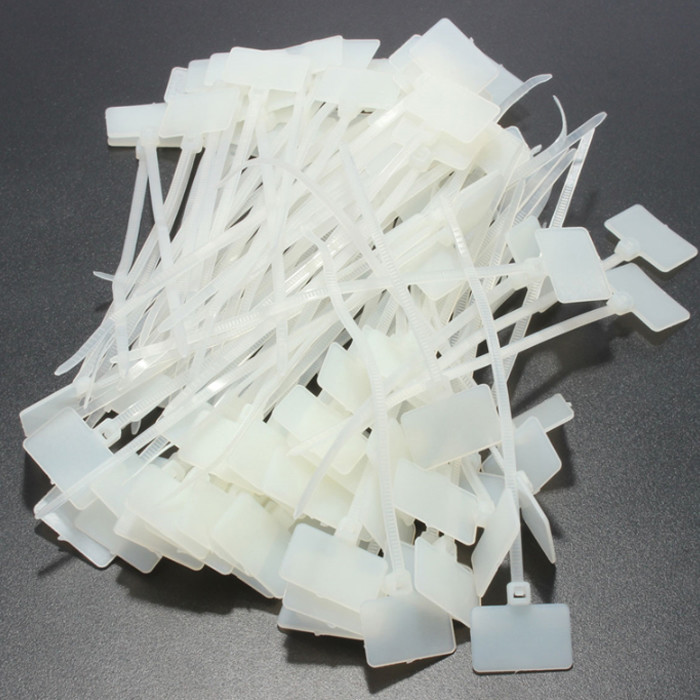 Marker Industrial Cable Ties Tag Labels Plastic Loop Self Locking White