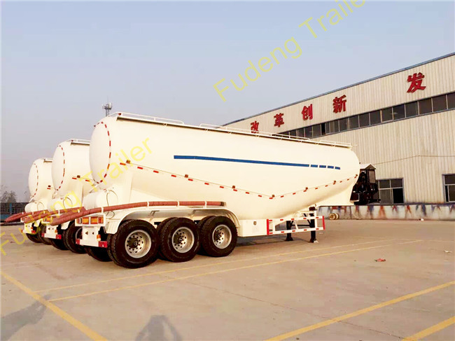 3 Axles 50 M3 dry unloading bulk power cement tanker truck trailer powerful tanker trailer