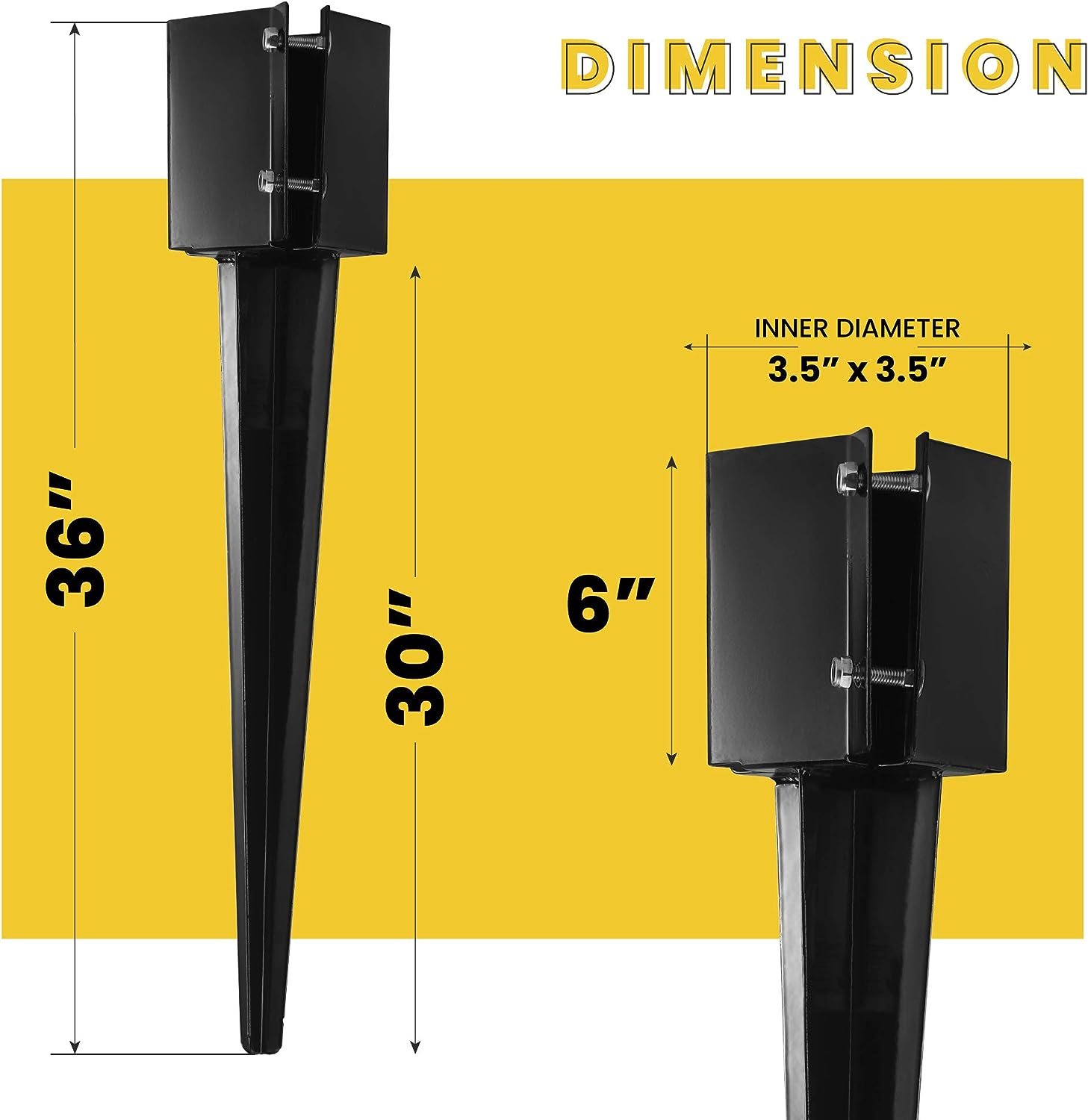 Powder Coating 6x6 Fence Post Anchor Ground Spike for Heavy Duty Machining Efficiency