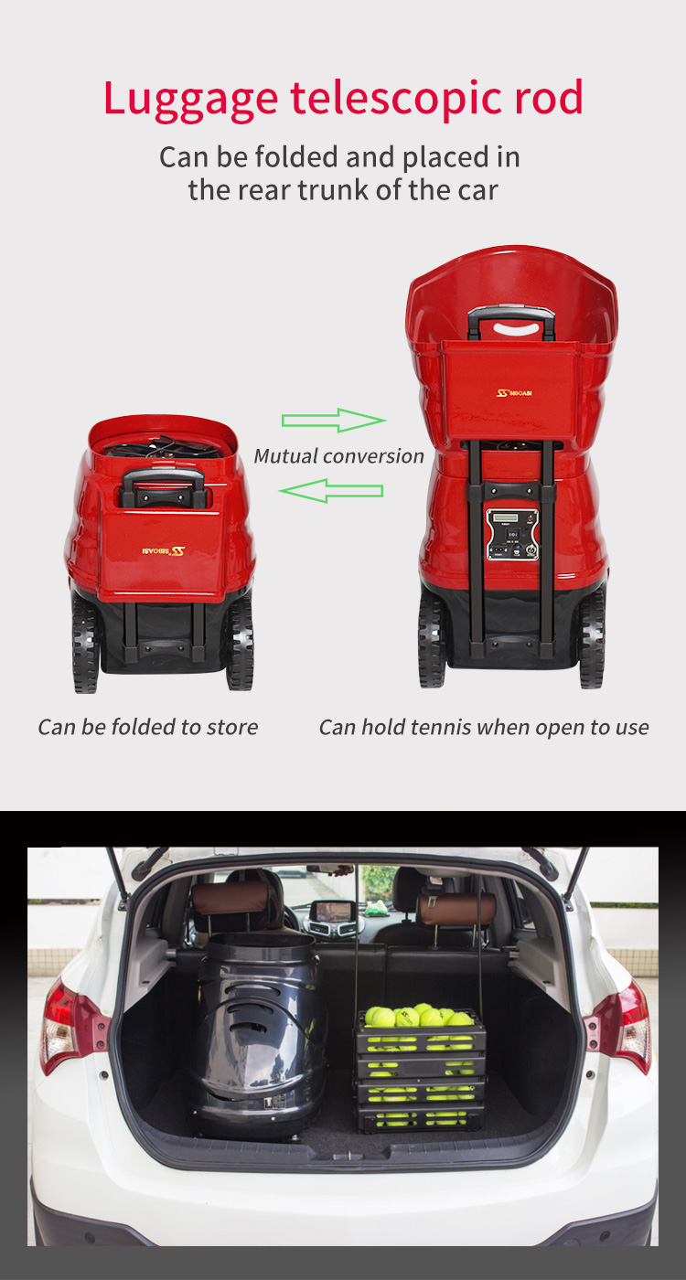 Horizontal Oscillation Automatic Tennis Ball Feeder Built In Lithium Battery