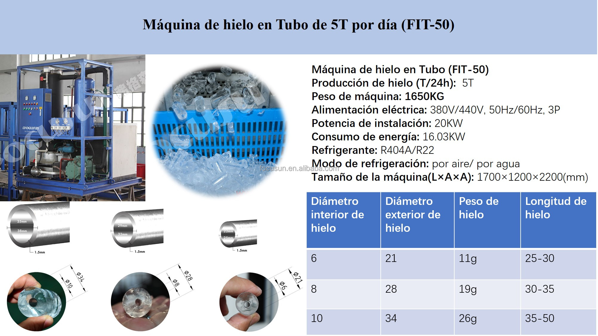Directly Sold by Manufacturers 20T Tube Ice Machine for Commercial Purposes