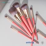 10pcs Synthetic Hair Wooden Handle Makeup Brushes