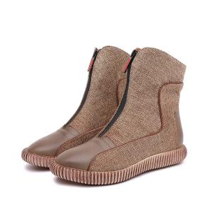 Wholesale S210 Simple fashion all-match boots Mori leather mid-tube women's boots Guangzhou women's shoes wholesale from china suppliers