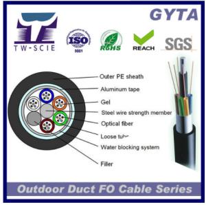 Wholesale 2/4/6/8/10/12/24/36/48/72/144/ Core GYTA Black PE Jacket Armoured Outdoor Fiber Optic Cable from china suppliers