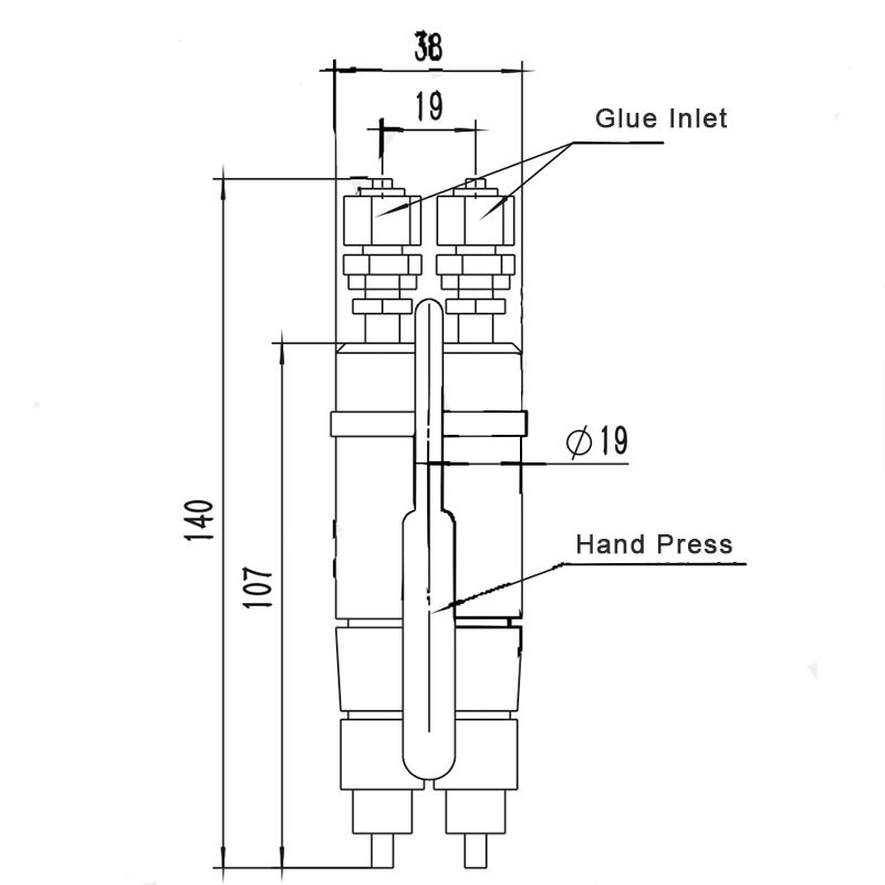 Manual AB Fluid Dispensing Valves Thimble Type High Precision HJD11AB
