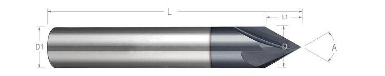 Coating Carbide Chamfer End Mill Cutters 60 Degree Angle