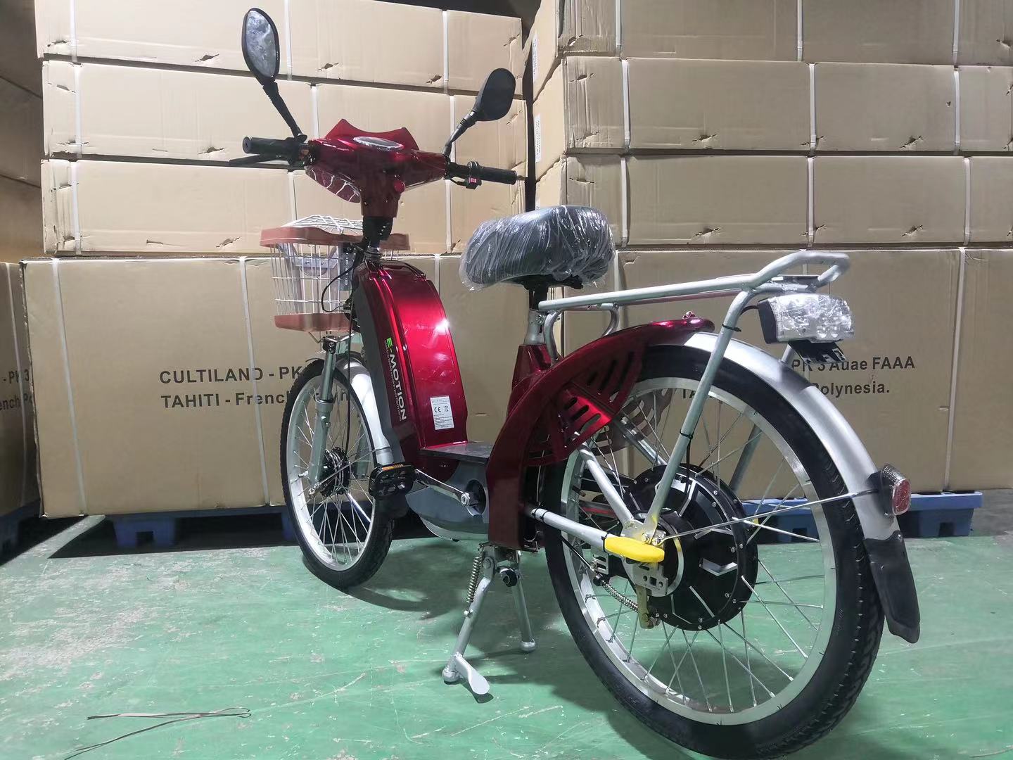 48V 350W Rear Hub Electric Bicycle 24 Inch Single Speed E Bike With LCD Display