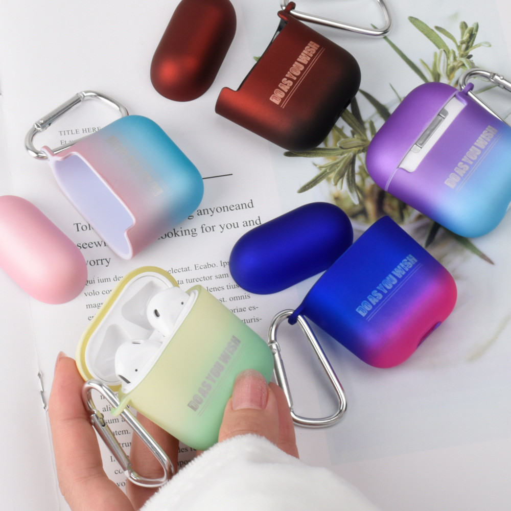 Compatible with AirPods Gradient Colorful Fashion Case Cover Silicone Protective Skin for Apple Airpod Case 2&1