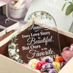 Heart Shaped Acrylic Sign Display for Wedding Gift Happy Anniversary Present