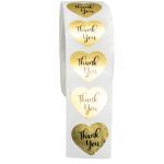 Eco Friendly Thank You Sticker Labels Gold Foil Round Adhesive