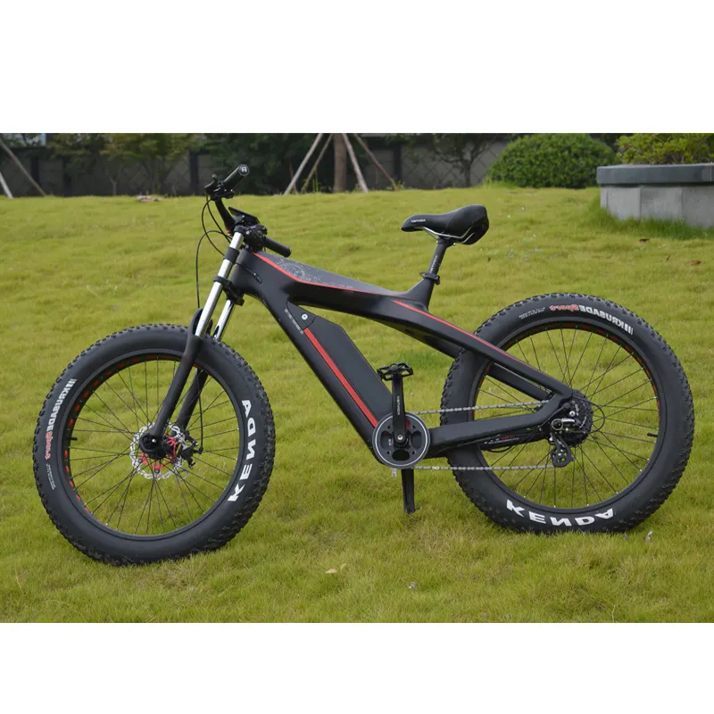 Two Seat Bicycle Electric Kontax ES750 26inch Fat TIire Carbon Fiber E Bike 48V 750W Electric Bike