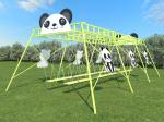 Panda Shaped Green Garden Play Sets Kids Outdoor Swing Chair 230cm Commercial