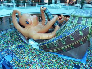 Wholesale Indoor Pirate ship giant octopus inflatable water park with pit balls for big shopping mall from china suppliers