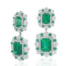 925 Sterling Silver Dubai Engagement Women's Earrings with Brazilian Emerald