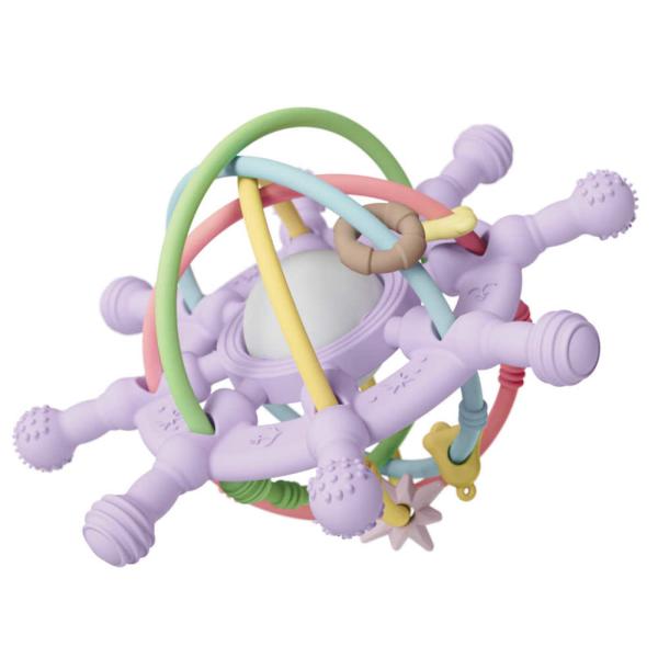 Long Lasting Manhattan Ball Rattle Silicone Teething Toy Light Purple For Safe