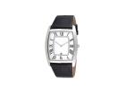 Square Quartz Stainless Steel Watch Japan Movement With Calendar Genuine Leather
