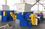 D2 Blade Single Shaft Shredder For Plastic Lumps PP PE PVC PS 22KW Motor