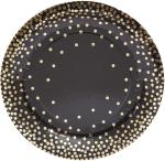Dessert 7 Inches Gold Foil Compostable Paper Plates For Cake Dessert