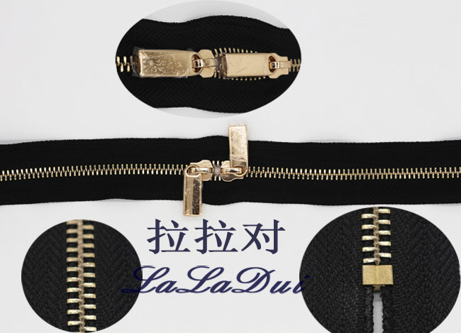 Gold Metal Teeth Double Ended Zips For Coats , Jackets Heavy Duty 2 Way Zippers
