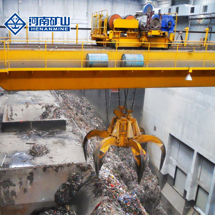 QZ Type Double Girder Bridge Crane 20t A6 Grab With Travelling