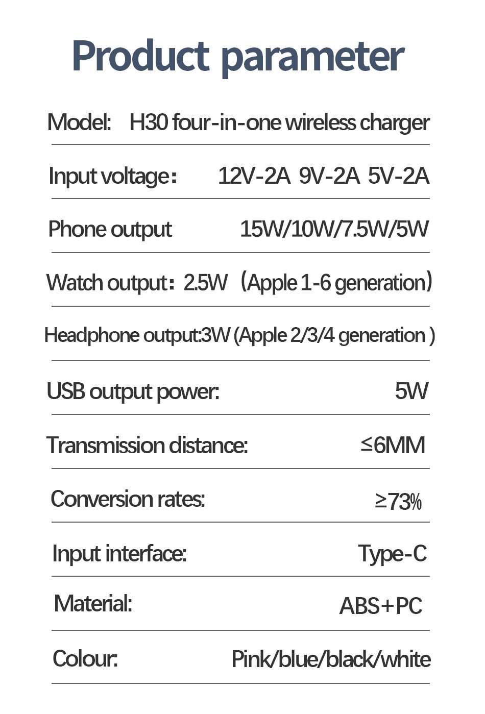 White Multifunction Wireless Charger with 1 Year Input 5V/2A